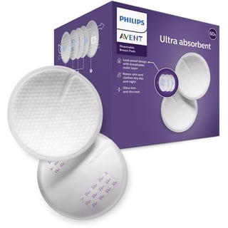 Philips Avent Einweg-Stilleinlagen, Ultra-Komfort und Sicherheit, 60 Stück, weiß (Modell SCF254/61)