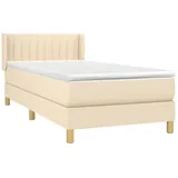 vidaXL Boxspringbett mit Matratze Creme 100x200 cm Stoff