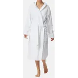 SCHIESSER Bademantel Essentials, Baumwolle, nicht relevant, Gürtel, Bademantel - Baumwolle - Atmungsaktiv - Mit kuscheliger Kapuze weiß L (40)