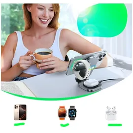 Joyroom JR-W17 Qi 3-in-1 Kabelloses Induktionsladegerät - Schwarz