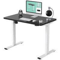 FLEXISPOT Schreibtisch Basic-Series, Elektrisch höhenverstellbarer Schreibtisch, 2- Fach-Teleskop schwarz|weiß 120 cm x 80 cm