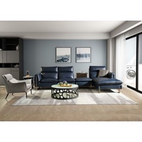JVmoebel Ecksofa, Eck Leder Design Sofa Italienische Möbel Sitz Polster Garnitur blau