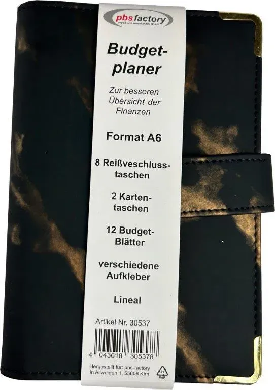 Budget Planer A6 schwarz Marmor Optik