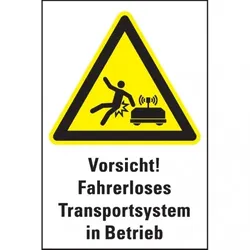 Dreifke® Warn-Kombischild Vorsicht! Fahrerloses Transportsystem..., Kunststoff, 200x300mm