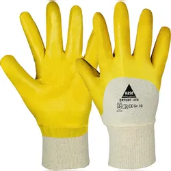 ERFURT LITE, Nitril-Arbeitshandschuh aus Baumwolle/Nitril, 3/4 Nitril Beschichtung / Strickbund - Hase 901400  - Größe 8 (M)