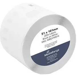 MediaRange Universal-Papieretiketten, Dymo 99014/S0722430, permanent haftend, 54x101mm, 220 Stück, schwarz auf weiß