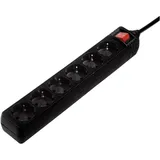 Hama 00030394 Steckdosenleiste 6-fach, mit Schalter, 1.4m, Schwarz