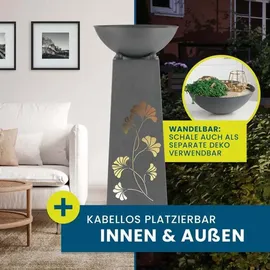Hoberg Pflanzsäule Metall 23 x 23 x 70 cm kabellos grau