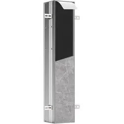 Kronenbach Cube Design WC-Modul - Unterputzmodell 15,4 x 80,3 cm, Türanschlag links, Accessoires, aluminium