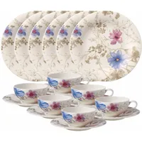 Villeroy & Boch Mariefleur Gris Basic Teeservice 18-tlg. blumiges Design