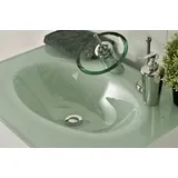 SAM Milchglasbecken Santana, Waschbecken oval, grünes Glas, Waschtisch 70 cm, ohne Unterschrank