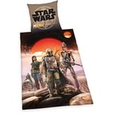 Herding Star Wars Mandalorian Bettwäsche-Set, Mit leichtläufigem Reißverschluss, Bettbezug 140 x 200 cm, Kopfkissenbezug 70 x 90 cm, Baumwolle/Renforcé