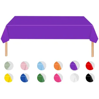 MORAINJAY Lila Tischdecke,137x274cm Tischtuch Plastiktischdecke,Rechteckige Tischabdeckung Gartentischdecke Outdoor Table Cloth für Geburtstag,Gastronomie,Feste,Party,Hochzeiten oder Haushalt