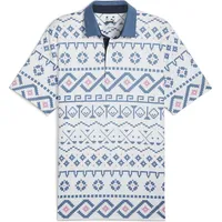 Puma Puma, Herren, Shirt, FAIR ISLE PRINT POLO, Weiss, (L)