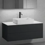 neoro n50 Unterschrank B: 120 cm mit 2 Auszügen, Waschtisch B: 58 cm weiß matt, B: 120.5 BN0065WM+BN0424BM+BN0404WM