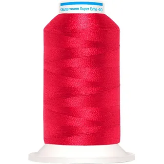 Gütermann 705798-5563-1 Gütermann Super Brite Polyester 40 Maschinenstickgarn x 1000 m Rolle, rot