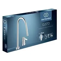 Ideal Standard Gusto Küchen-2-Loch-Armatur BD422AA chrom, mit hohem Rohrauslauf