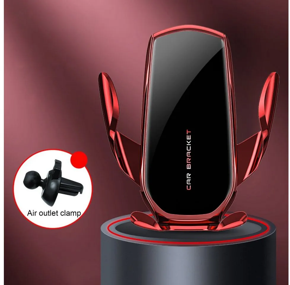 Rutaqian Handyhalterung Auto Handyhalter,360° Drehbar Automatisches Spannen Smartphone-Halterung rot