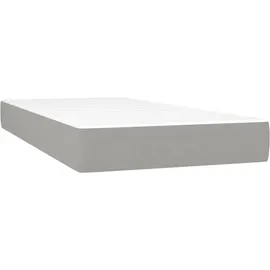 vidaXL Boxspringbett mit Matratze & LED Hellgrau 200x200 cm Stoff