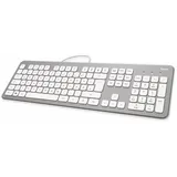 Hama KC-700 Tastatur kabelgebunden Silber, weiß