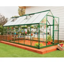 CANOPIA Hybrid Alu grün Polycarbonat 0,7 mm/Dach HKP 4 mm 7,9 m2 inkl. Fundament