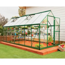 CANOPIA Hybrid Alu grün Polycarbonat 0,7 mm/Dach HKP 4 mm 7,9 m2 inkl. Fundament