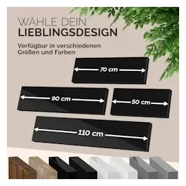 CASARIA Wandregal 70 x 23 x 3,8 cm Schwarz