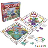 Hasbro Monopoly Junior, 2-seitiger Spielplan, 2 in einem, Monopoly Spiel für jüngere Kinder, Kinderspiel, Junior Spiel