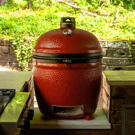 Kamado Joe Big Joe III freistehend, Holzkohlegrill - rot/schwarz, Ø 61cm