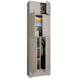 VCM Putzschrank Lona 70 x 240 x 39 cm Grau/Weiß