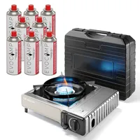 evocamp Gaskocher 1-flammig mit Piezozündung und 8 227g Kartuschen