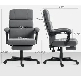 Homcom Ergonomischer Schreibtischstuhl Samt Dunkelgrau