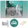 Homestyle4u Hochbett 90 x 200 cm Kiefer massiv weiß mit Vorhang Sterne grau