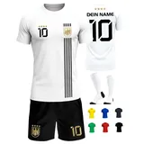 Deutschland Trikot Kinder Herren Damen WM 2026 Fussball Geschenke Jungen Coole Sachen für Jungs Fußball Trainingsanzug Tshirt EM Shirt geschenk junge 10 jahre Fußballtrikot Mädchen Set IIIII20Fo7IIIII - 134