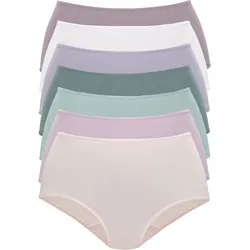 Taillenslip VIVANCE, Damen, Gr. 48/50, bunt (2. farbsortiment), Single Jersey, Obermaterial: 95% Baumwolle, 5% Elasthan, unifarben, bequem, Unterhosen, in frischen und gedeckten Farben