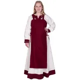 Battle-Merchant Mittelalter Überkleid Tinna Trägerkleid für Damen | Kleid Schürze mit Schnürung ärmellos Baumwolle Kostüm | LARP Wikinger Tinna (XXL, Weinrot) - XXL