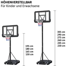 Dönges Basketballkorb Schwarz 150 - 305 cm