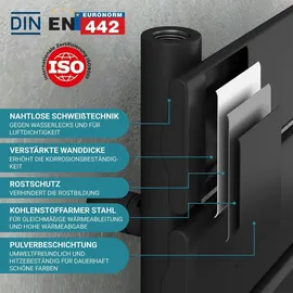 VILSTEIN Badheizkörper 800 x 600 mm 468 W Schwarz Mittelventil