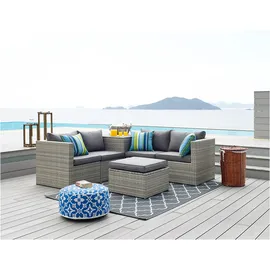 Hti-Living HTI-Line Moderne Lounge für Garten und Terrasse 6-teiliges Set mit Sitzkissen
