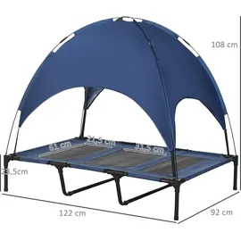 PawHut Hundebett mit Baldachin 122 x 92 x 108 cm dunkelblau