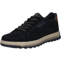Schnürschuh BUGATTI, Herren, Gr. 42, blau, Veloursleder, casual, Schuhe, Halbschuh, Sneaker, Freizeitschuh mit Profilsohle