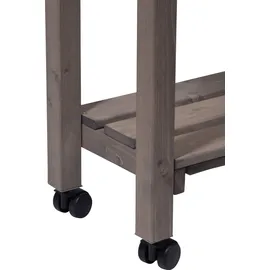 Dobar rollbares Hochbeet mit Rankgitter 79 x 28,5 x 130 cm Grau