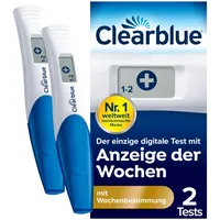 Clearblue Schwangerschaftstest Frühtest digital, Pregnancy Test, 2x Frühschwangerschaftstests / Schwangerschaftsfrühtests mit Wochenbestimmung, Schwangerschaft bestimmen, 25 mIU/ml