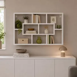 VCM Hängeregal 85 x 48 x 16 cm Weiß