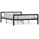 vidaXL Bettgestell 120 x 200 cm Schwarz/Weiß