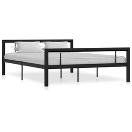 vidaXL Bettgestell 120 x 200 cm Schwarz/Weiß