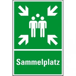 Dreifke® Rettungs-Kombischild Sammelstelle, ASR/ISO, Recycling-Verbundplatte, 400x600mm