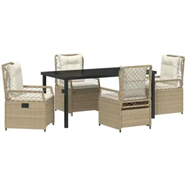 vidaXL Garten Essgruppe 5 pcs Beige Poly-Rattan