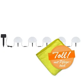 bmf-versand Solarleuchte Garten Halbkugel Solarlampe Außen Leuchte Solar mit Pflegetuch