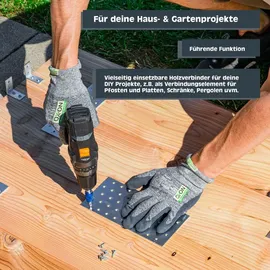 Helpmate – 6 Stück Lochplatten 100x300 mm – Flachverbinder galvanisch verzinkt & blau passiviert – Holzverbinder mit Korrosionsschutz, stabil & langlebig – einfache Montage